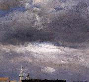 Cloud Study, Thunder Clouds over the Palace Tower at Dresden johann christian Claussen Dahl